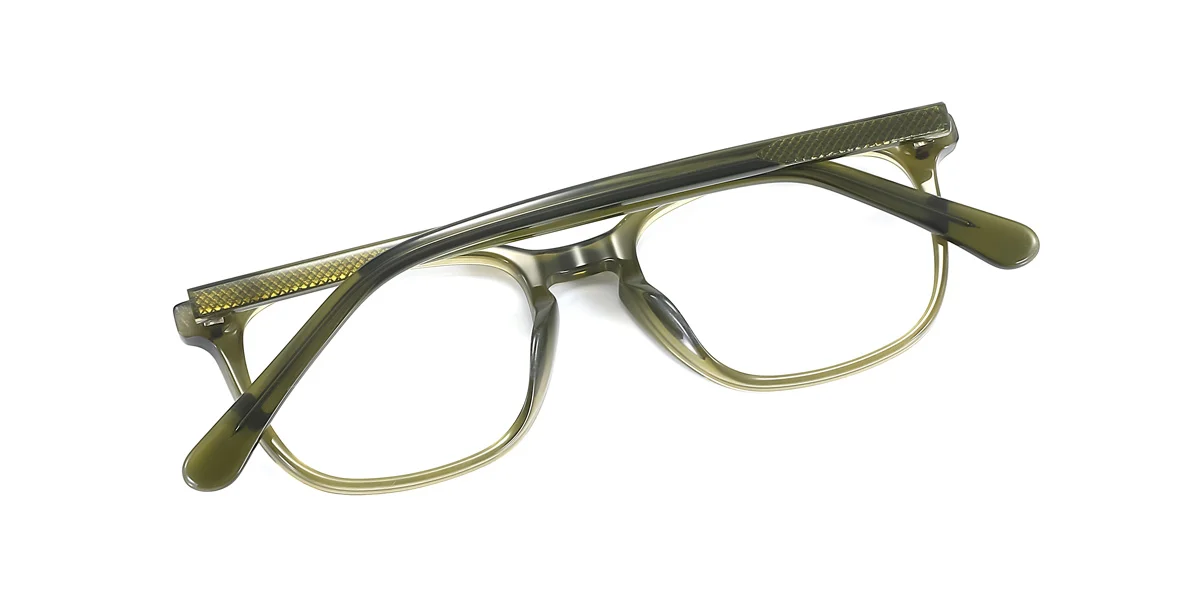 Green Rectangle Classic  Eyeglasses | WhereLight