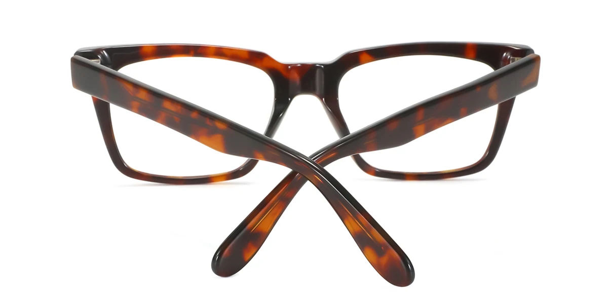 Tortoiseshell Rectangle Classic  Eyeglasses | WhereLight