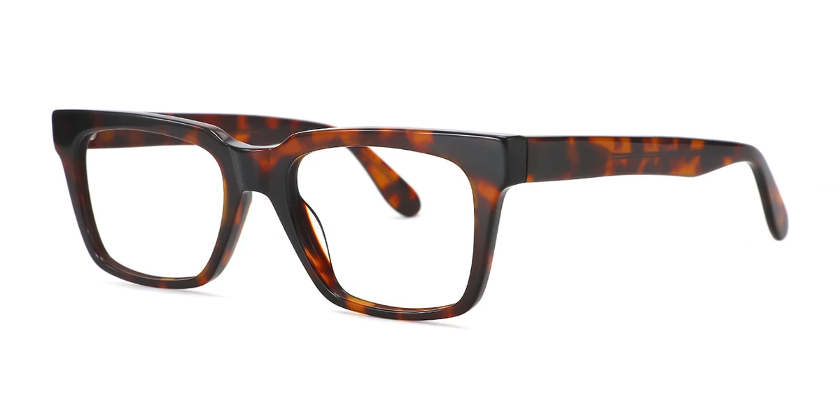 Tortoiseshell Rectangle Classic  Eyeglasses | WhereLight