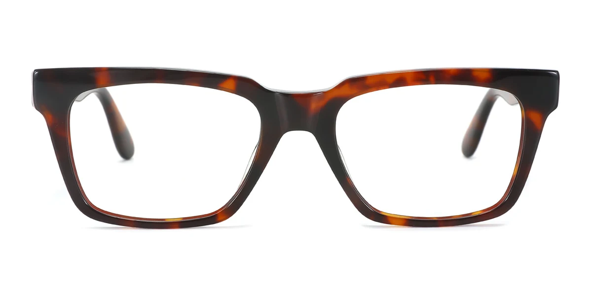 Tortoiseshell Rectangle Classic  Eyeglasses | WhereLight