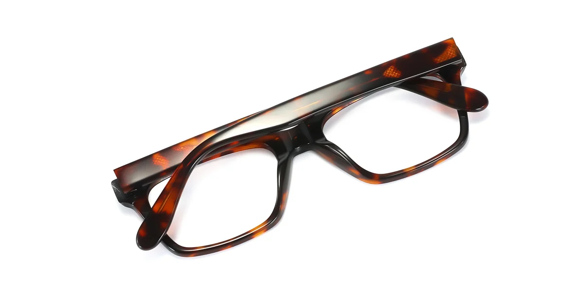 Tortoiseshell Rectangle Classic  Eyeglasses | WhereLight