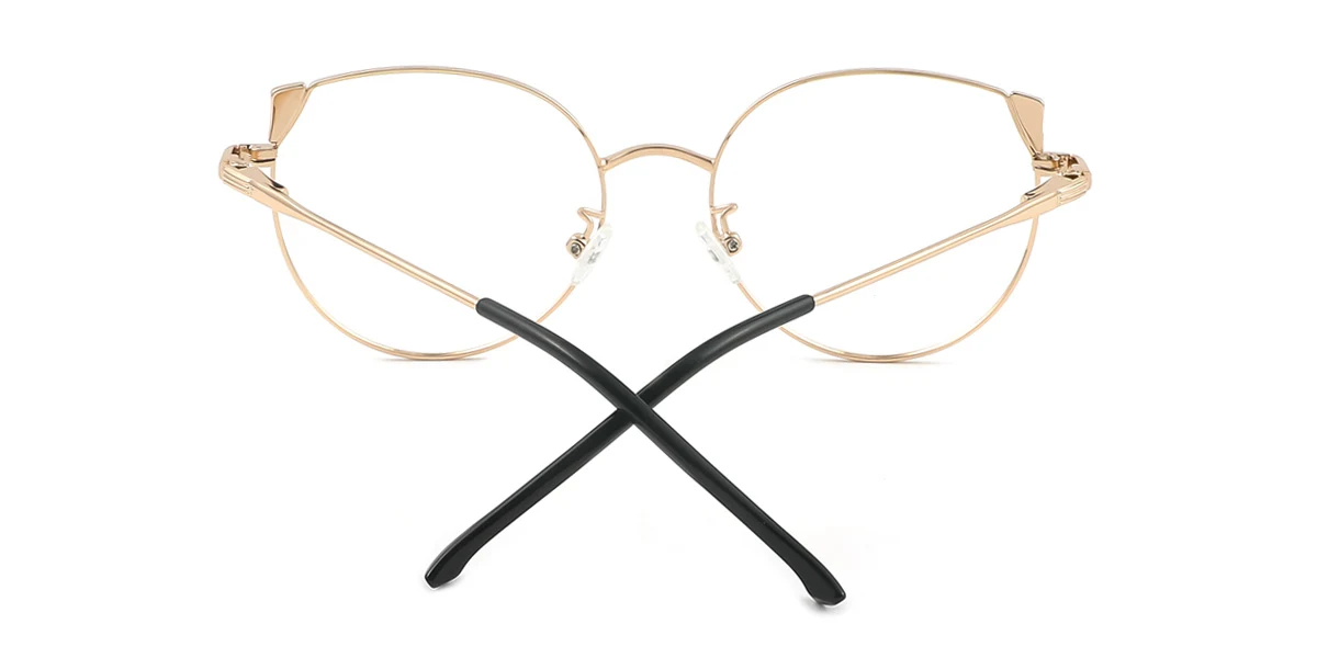 Gold Cateye Unique Gorgeous Spring Hinges Eyeglasses | WhereLight