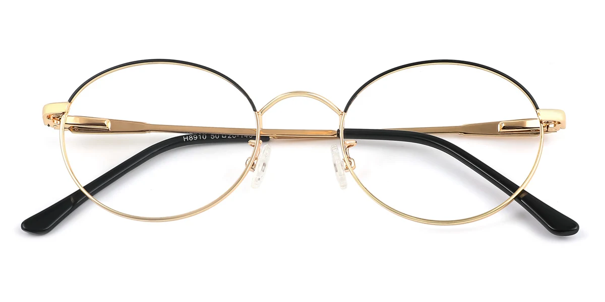 Black Oval Unique Gorgeous Spring Hinges Eyeglasses | WhereLight