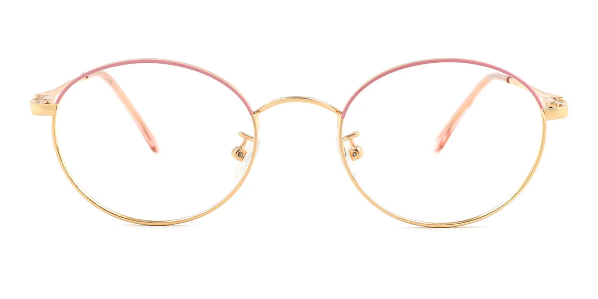 Pink Oval Unique Gorgeous Spring Hinges Eyeglasses | WhereLight