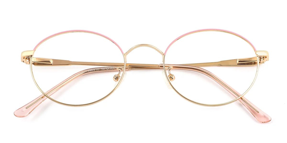 Pink Oval Unique Gorgeous Spring Hinges Eyeglasses | WhereLight