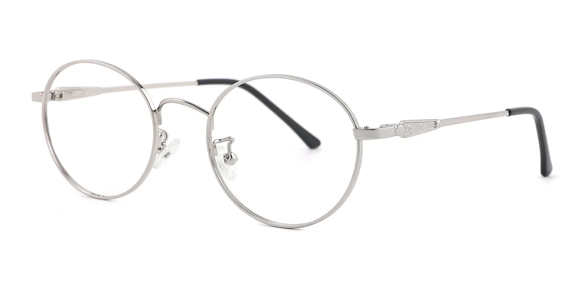 Silver Oval Unique Gorgeous Spring Hinges Eyeglasses | WhereLight