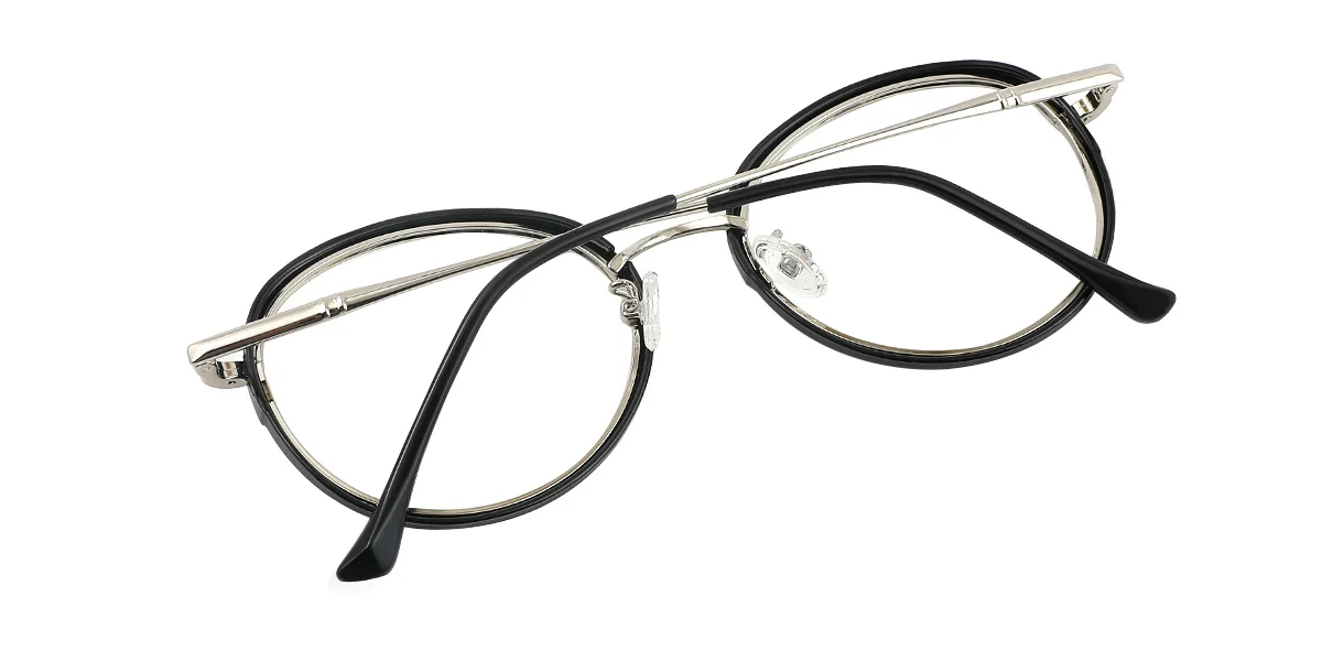 Black Round Oval Gorgeous  Eyeglasses | WhereLight