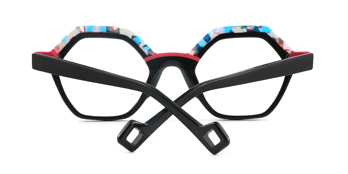 Black Geometric Gorgeous Spring Hinges Eyeglasses | WhereLight