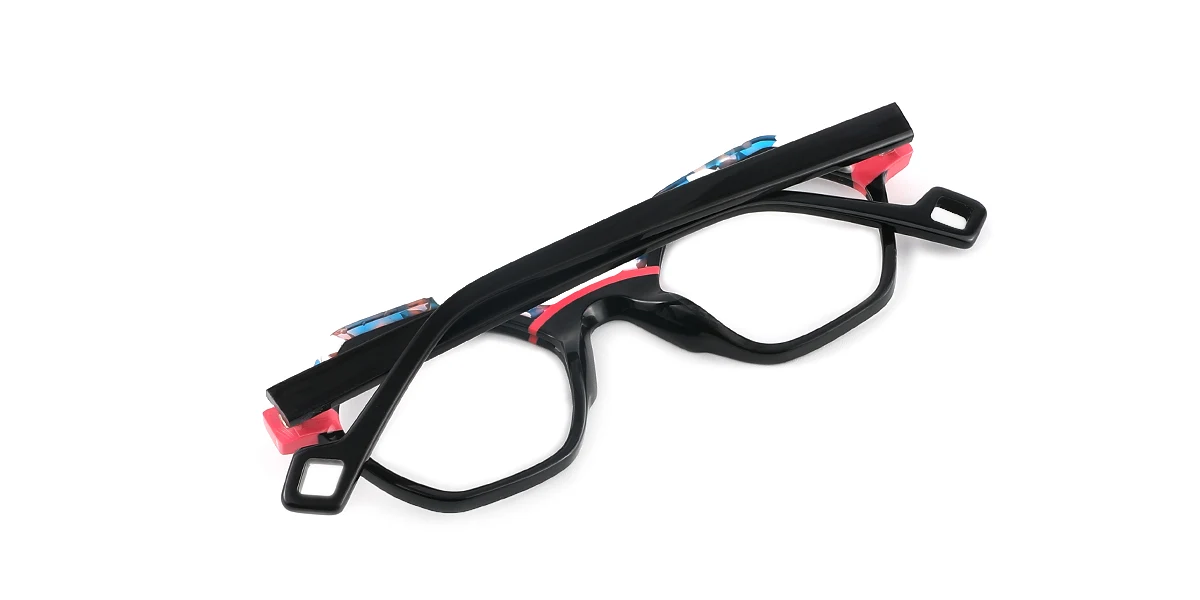 Black Geometric Gorgeous Spring Hinges Eyeglasses | WhereLight