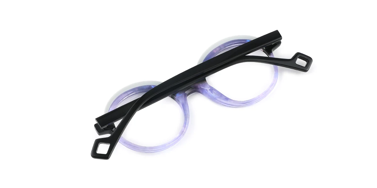 Purple Round Gorgeous Floral Acetate  Eyeglasses | WhereLight