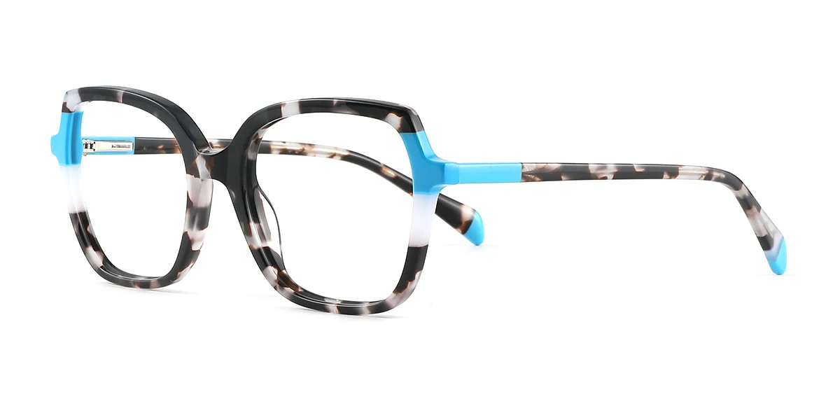 Tortoiseshell Geometric Classic Retro Spring Hinges Eyeglasses | WhereLight
