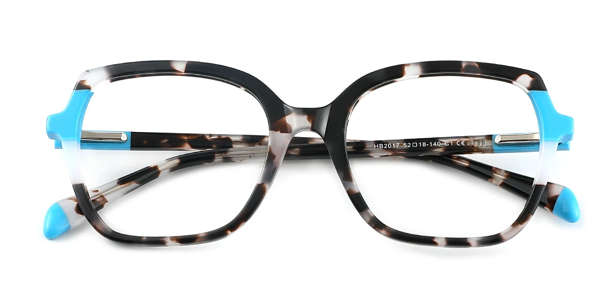 Tortoiseshell Geometric Classic Retro Spring Hinges Eyeglasses | WhereLight