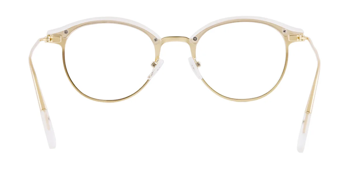 White Round Simple  Eyeglasses | WhereLight
