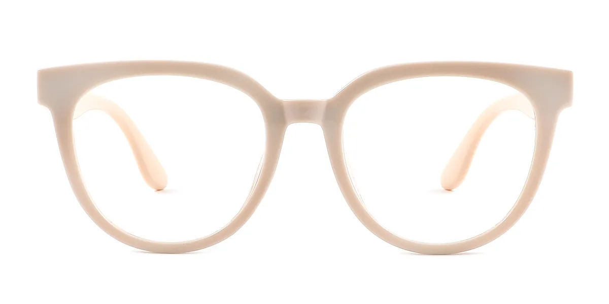 White Round Oval Simple Classic Retro Custom Engraving Eyeglasses | WhereLight