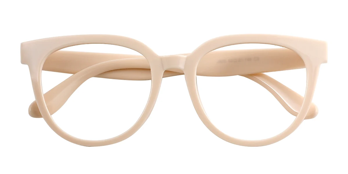 White Round Oval Simple Classic Retro Custom Engraving Eyeglasses | WhereLight