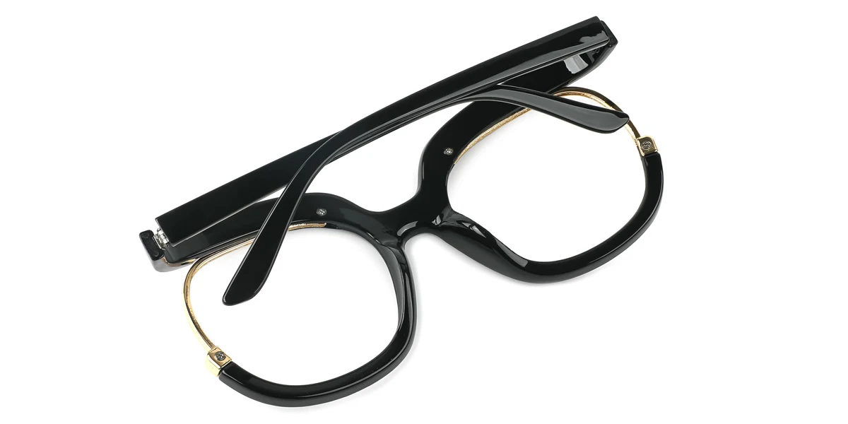 Black Round Oval Retro Unique Custom Engraving Eyeglasses | WhereLight