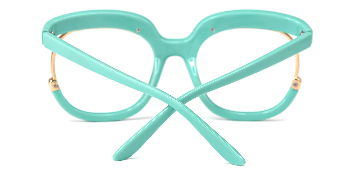 Green Round Oval Retro Unique Custom Engraving Eyeglasses | WhereLight
