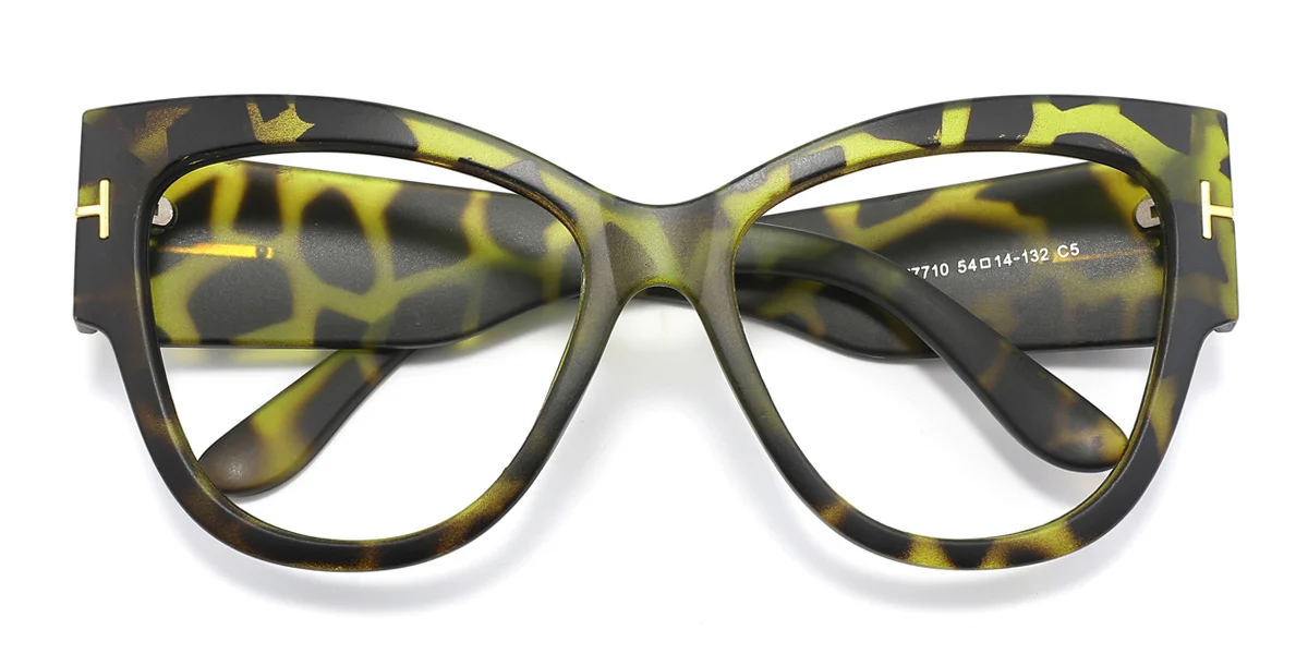 Green Cateye Simple Classic Custom Engraving Eyeglasses | WhereLight