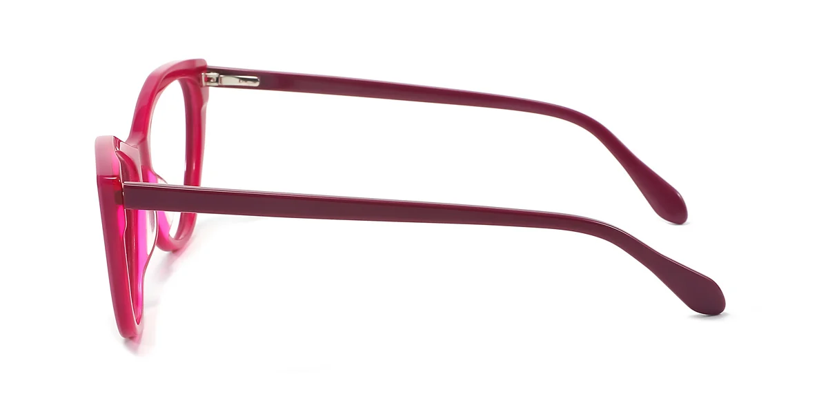 Red Cateye Simple Spring Hinges Eyeglasses | WhereLight