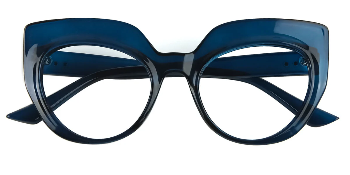 Blue Cateye Unique Custom Engraving Eyeglasses | WhereLight