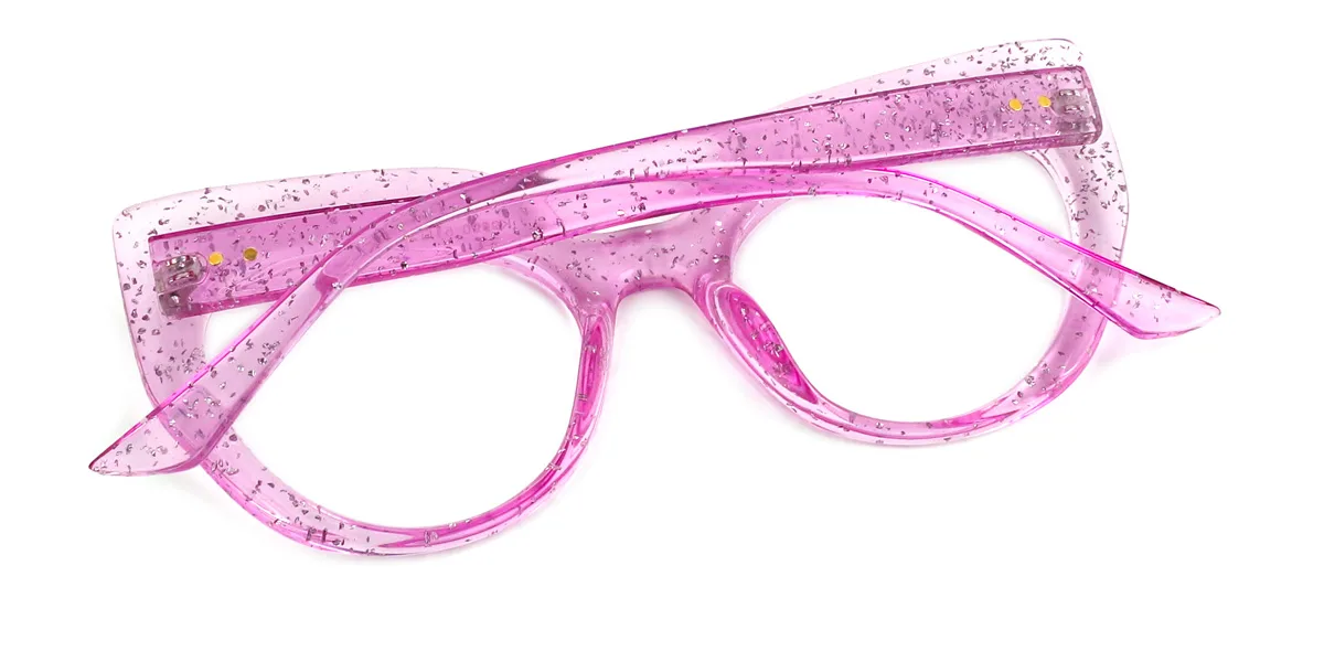 Pink Cateye Unique Custom Engraving Eyeglasses | WhereLight