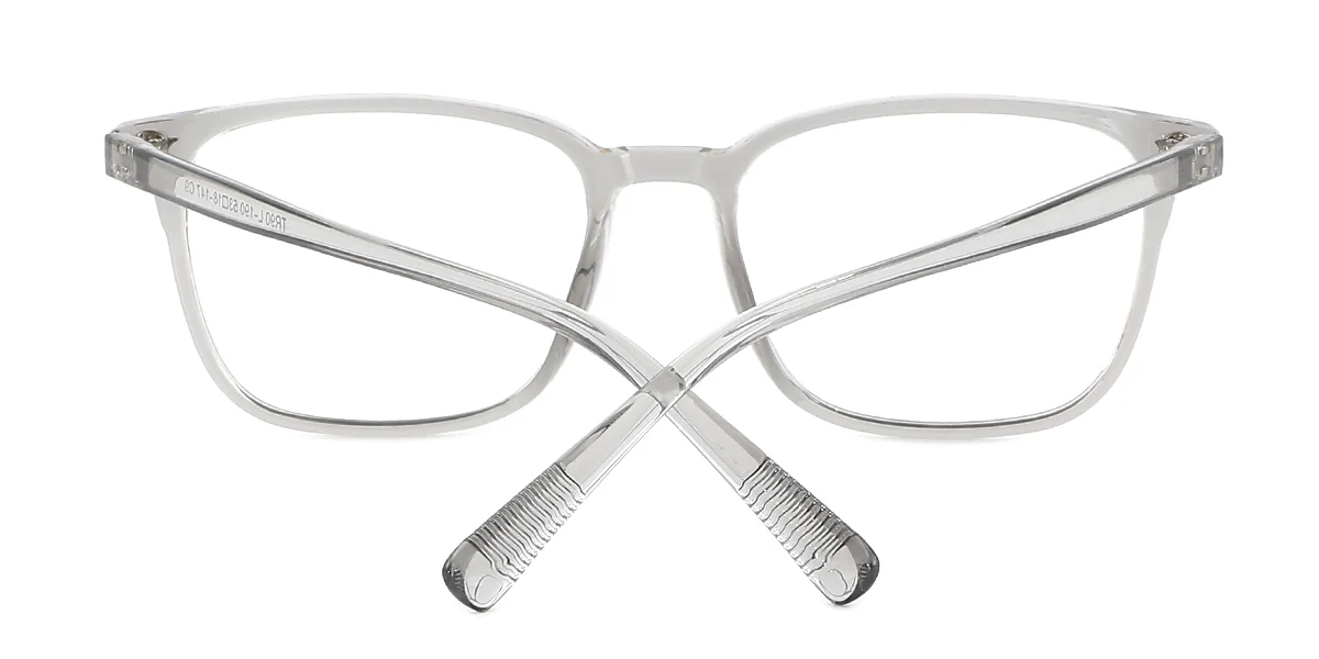 Grey Rectangle Simple Classic Super Light Custom Engraving Eyeglasses | WhereLight