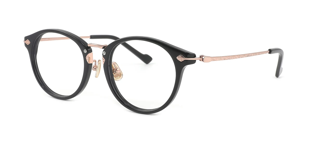 Black Round Unique  Eyeglasses | WhereLight