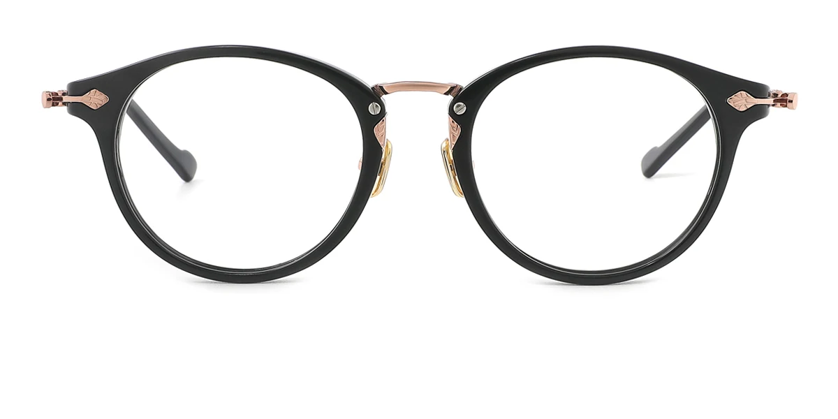 Black Round Unique  Eyeglasses | WhereLight