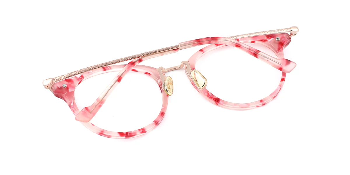 Pink Round Unique  Eyeglasses | WhereLight
