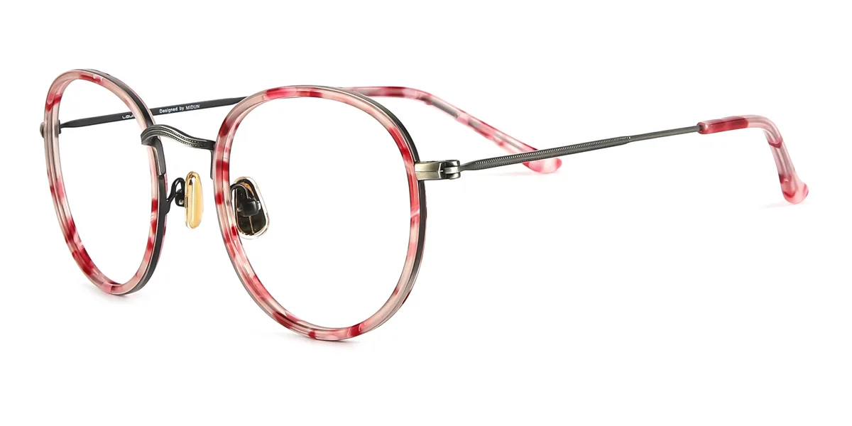 Pink Round Retro Super Light Eyeglasses | WhereLight