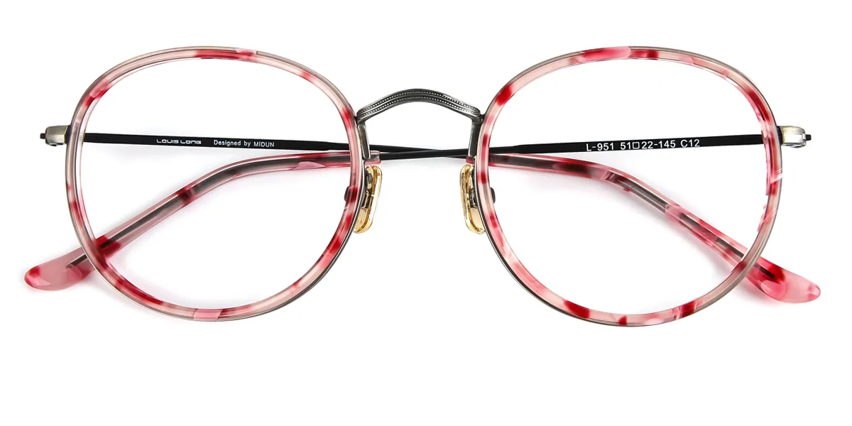Pink Round Retro Super Light Eyeglasses | WhereLight