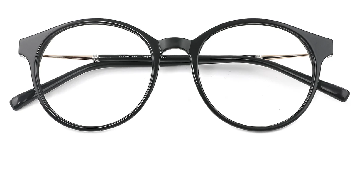 Black Round Unique  Eyeglasses | WhereLight