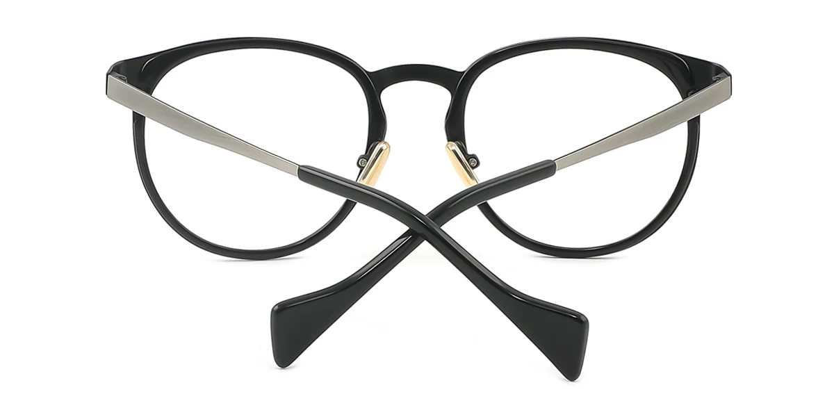 Black Round Oval Classic Retro Gorgeous  Eyeglasses | WhereLight
