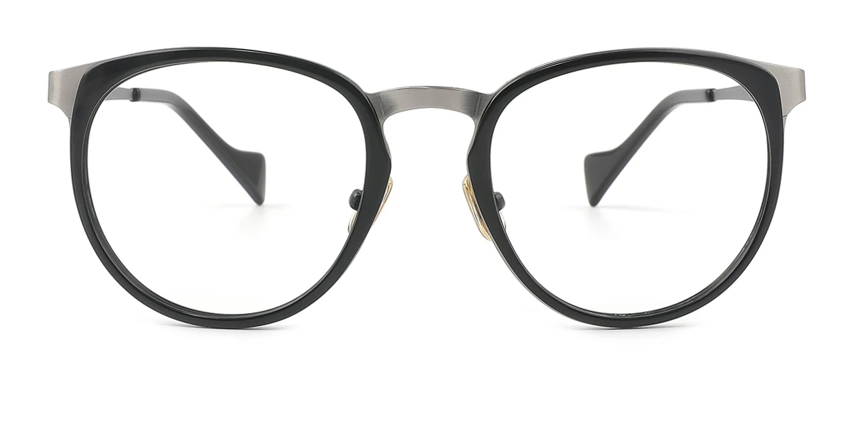Black Round Oval Classic Retro Gorgeous  Eyeglasses | WhereLight
