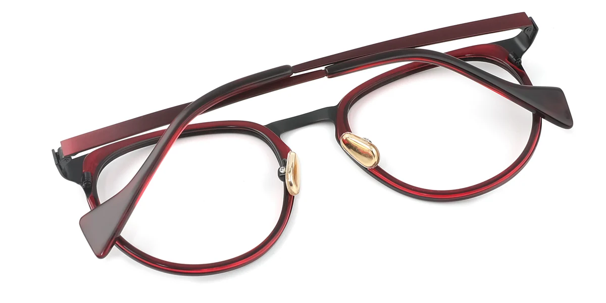 Red Round Oval Classic Retro Gorgeous  Eyeglasses | WhereLight