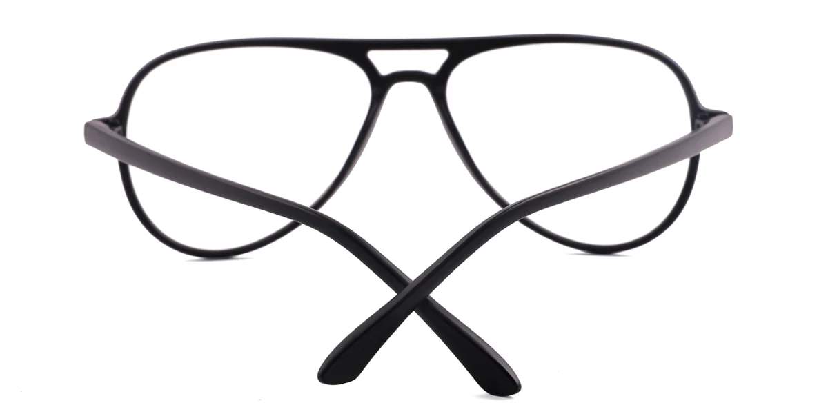 Black Aviator Retro Super Light Custom Engraving Eyeglasses | WhereLight
