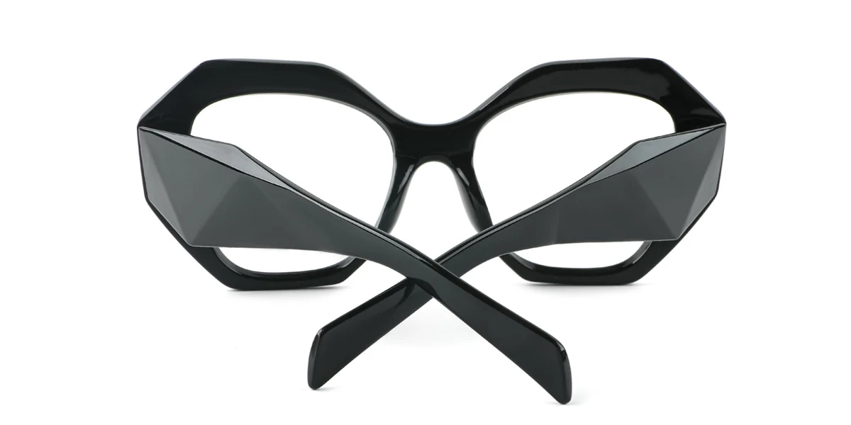 Black Geometric Gorgeous Custom Engraving Eyeglasses | WhereLight