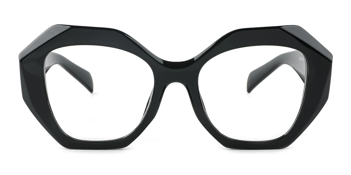 Black Geometric Gorgeous Custom Engraving Eyeglasses | WhereLight