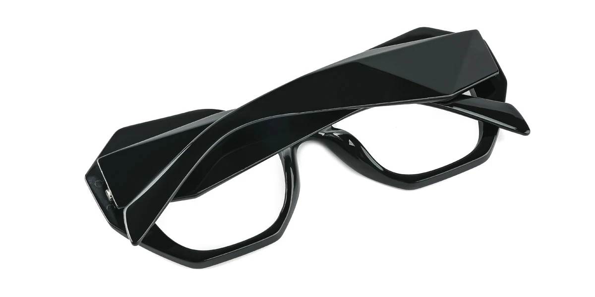 Black Geometric Gorgeous Custom Engraving Eyeglasses | WhereLight