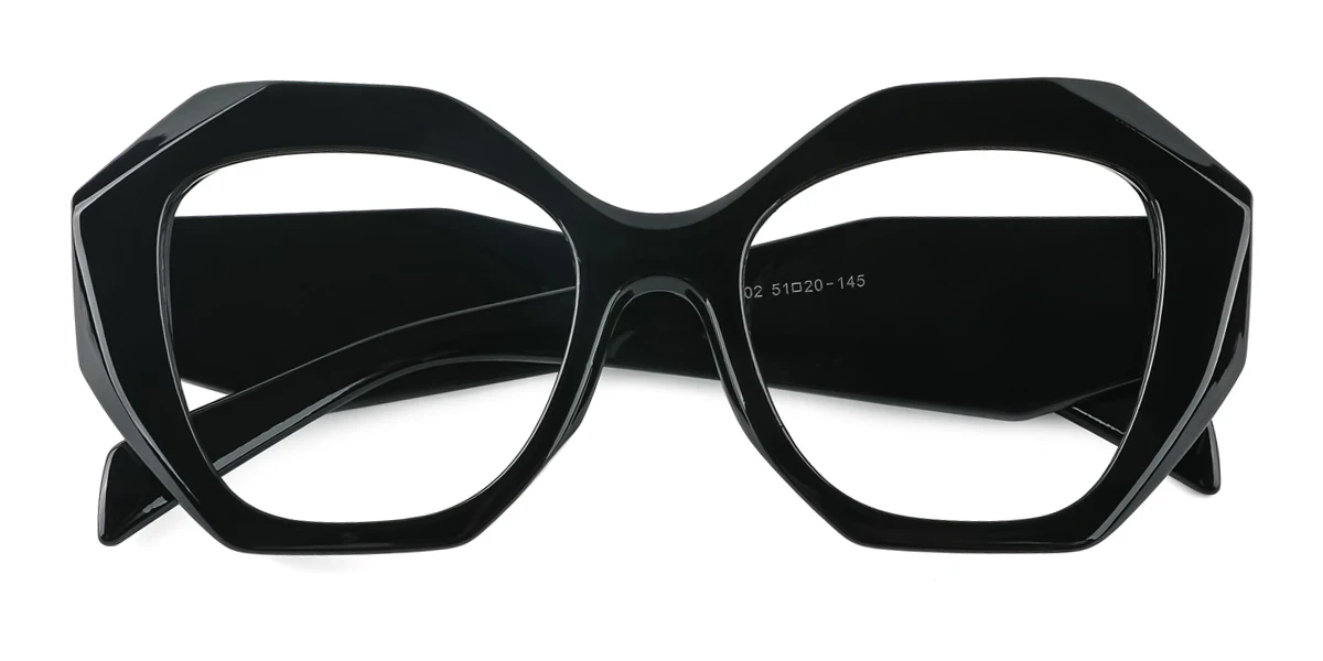 Black Geometric Gorgeous Custom Engraving Eyeglasses | WhereLight