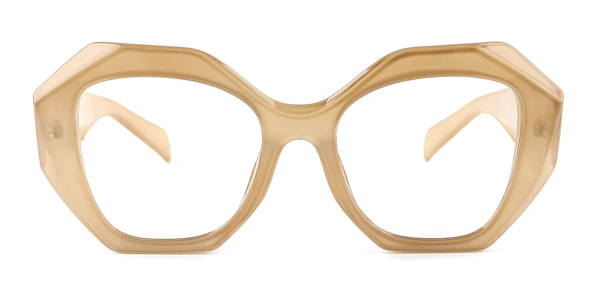 Brown Geometric Gorgeous Custom Engraving Eyeglasses | WhereLight