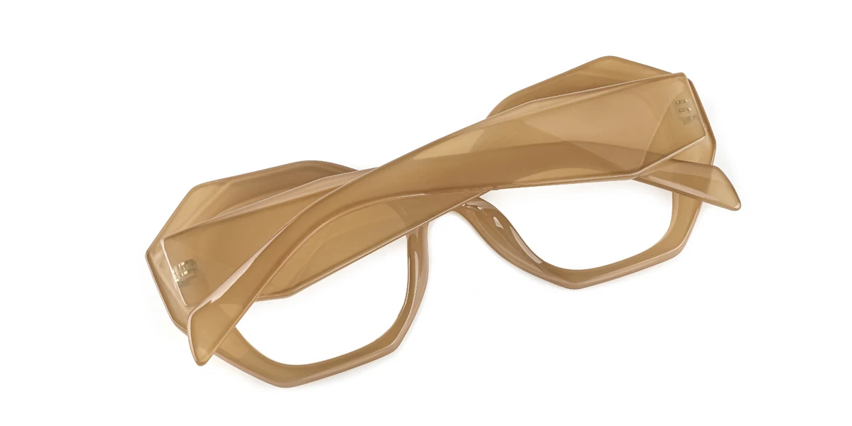 Brown Geometric Gorgeous Custom Engraving Eyeglasses | WhereLight