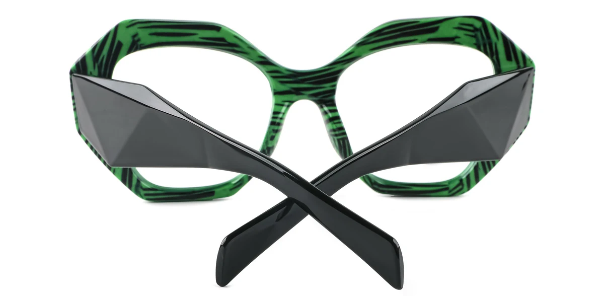 Green Geometric Gorgeous Custom Engraving Eyeglasses | WhereLight