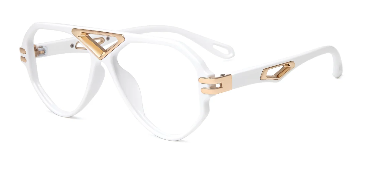 White Aviator Irregular Classic Retro Unique Gorgeous  Eyeglasses | WhereLight