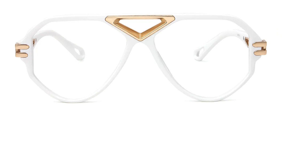 White Aviator Irregular Classic Retro Unique Gorgeous  Eyeglasses | WhereLight