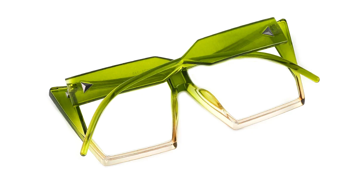 Green Cateye Unique Gorgeous Custom Engraving Eyeglasses | WhereLight