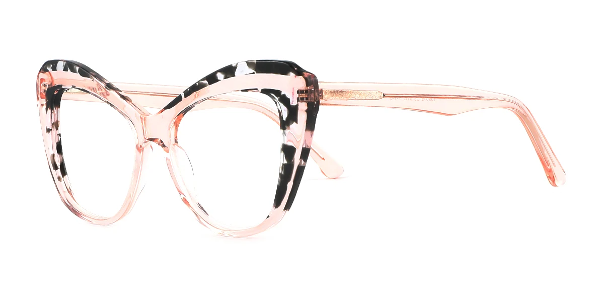 Pink Cateye Gorgeous Floral Acetate Spring Hinges Eyeglasses | WhereLight