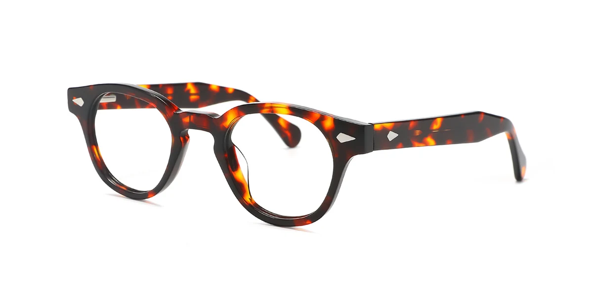 Tortoiseshell Oval Simple Classic Spring Hinges Eyeglasses | WhereLight