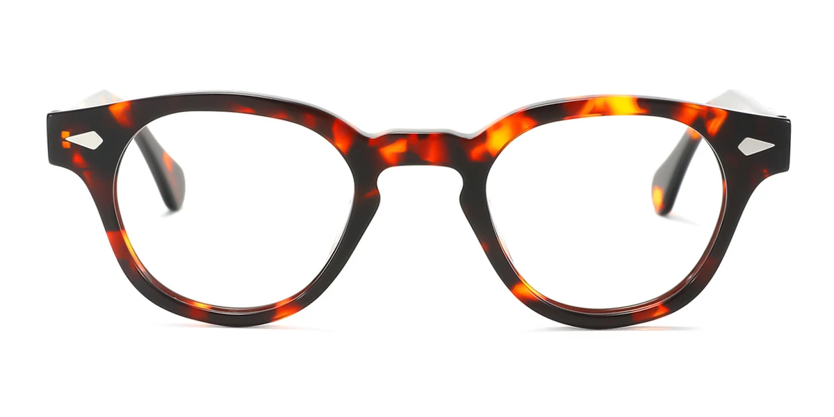 Tortoiseshell Oval Simple Classic Spring Hinges Eyeglasses | WhereLight