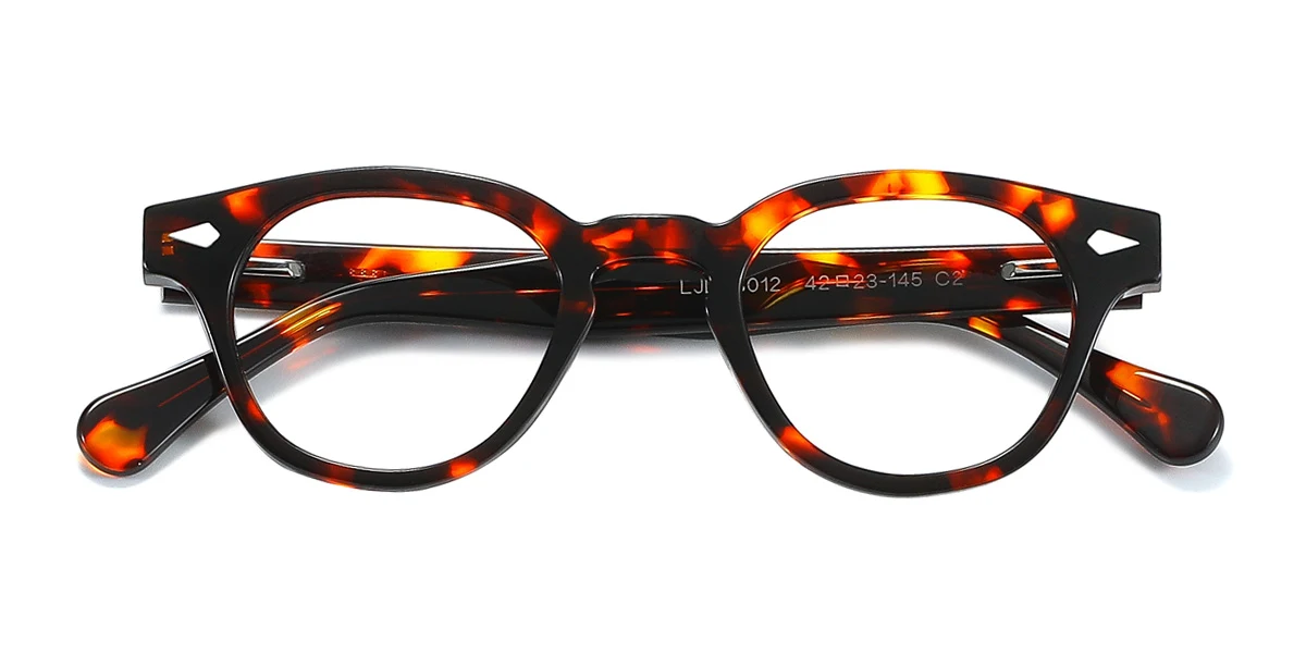 Tortoiseshell Oval Simple Classic Spring Hinges Eyeglasses | WhereLight